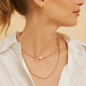 ERNAULO Colorful Beaded Necklace for Women Boho Gift