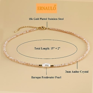 ERNAULO Colorful Beaded Necklace for Women Boho Gift