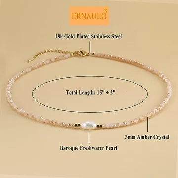 ERNAULO Colorful Beaded Necklace for Women Boho Gift