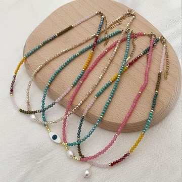 ERNAULO Colorful Beaded Necklace for Women Boho Gift