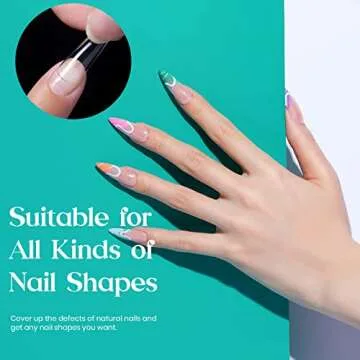 Beetles Stiletto Nail Tips-500Pcs Medium Clear Stiletto Nail Tips, Pre Shaped Clear Full Cover False Nails for Gel Polish Art Soak Off Lamp Easy Nail Extensions Acrylic False Nail Tips