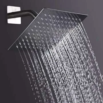 NearMoon Rain Shower Head, High Flow Stainless Steel Square Rainfall Shower, High Pressure Design, Awesome Shower Experience Even At Low Water Flow (8 Inch, Chrome Finish)