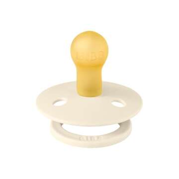 BIBS Pacifiers | Natural Rubber Baby Pacifier | Set of 2 BPA-Free Soothers | Made in Denmark | Sage/Ivory | Size 0-6 Months