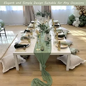 10Ft Dusty Sage Green Cheesecloth Table Runner Pack