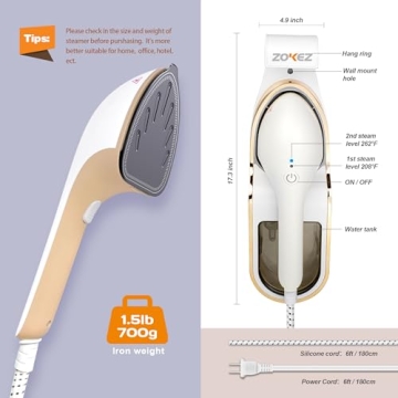 Handheld Steamer for Clothes - ZOKEZ 1500W Steamer