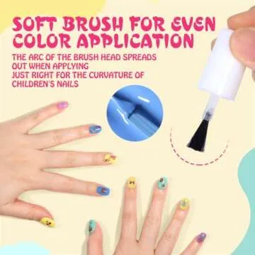 TOMICCA Kids Nail Polish Set - 12 Candy Rainbow Colors Non Toxic Water Based Odorless Peel Off Quick Dry Natural Safe for Toddler Parties & Birthday Girls (Ages 3+)