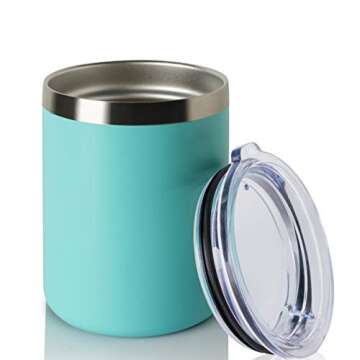 QUYUWU METERO AWEHIRU SIXNEW Hxeredueeef YuanKanJu ONEB 12oz Travel Mugs (Light Blue, 4 Pack)