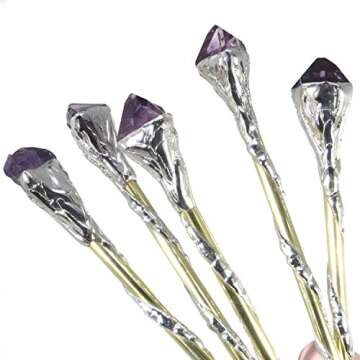 Amethyst Crystal Soldered Brass Wand