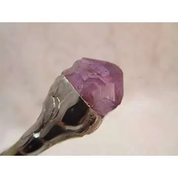 Amethyst Crystal Soldered Brass Wand
