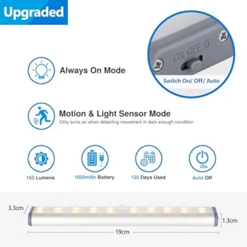 Under Cabinet Motion Sensor LED Lights - 3 Pack