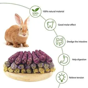 Natural Flower Flavored Timothy Hay Sticks for Small Pets