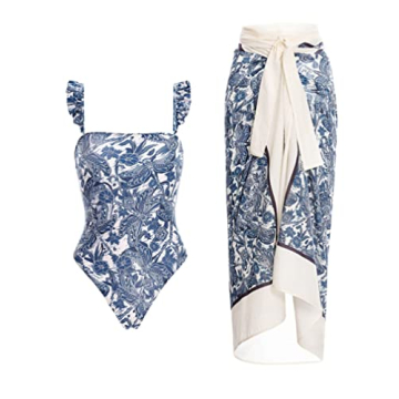 Stylish XXTAXN Women's V Neck Swimsuit and Skirt Set