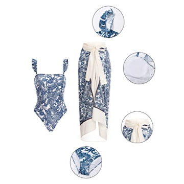 Stylish XXTAXN Women's V Neck Swimsuit and Skirt Set