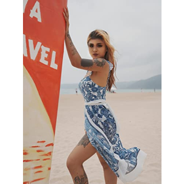 Stylish XXTAXN Women's V Neck Swimsuit and Skirt Set