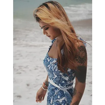 Stylish XXTAXN Women's V Neck Swimsuit and Skirt Set