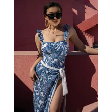 Stylish XXTAXN Women's V Neck Swimsuit and Skirt Set