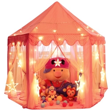 Monobeach Princess Castle Play Tent for Girls - 55'' x 53'' Magic Playhouse