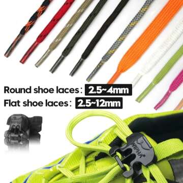 WIPHA No Tie Shoelace Locks Smart Buckle Laces for Kids Toddler and Adults， Lace Lock Clip for Sneakers, Boots (8 Pcs/4 Pairs Black&White)