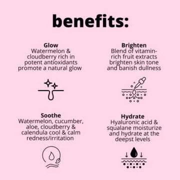 Dallas & James Skincare Co. Watermelon Dream Milk Serum with Cloudberry, Hydrating Serum/Soothing Serum - with Hyaluronic Acid, Aloe and Cucumber