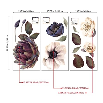 Flortlias Floral Wall Decal - Easy Peel and Stick Design