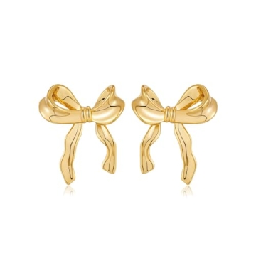 Stylish Gold Bow Earrings - Perfect Gift for All Occasions