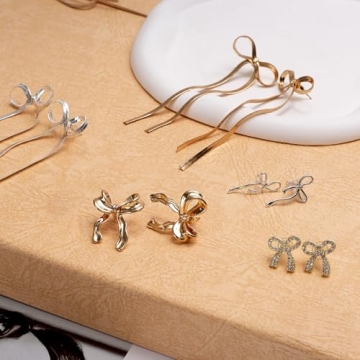 Gold Bow Earrings - Adorable & Lightweight Studs for Women