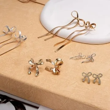 Gold Bow Earrings - Adorable & Lightweight Studs for Women