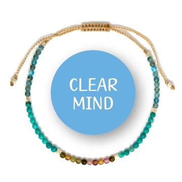 BALIPURA Clear Mind Aura Bracelet Gift for Women - 2mm Beaded Crystals Healing Jewelry