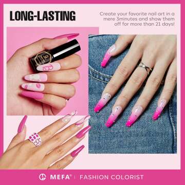 MEFA Pink Gel Nail Polish Set - 6 Vibrant Shades