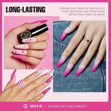 MEFA Pink Gel Nail Polish Set - 6 Vibrant Shades