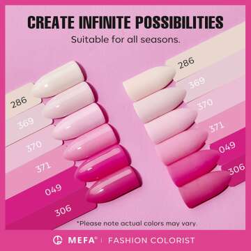 MEFA Pink Gel Nail Polish Set - 6 Vibrant Shades