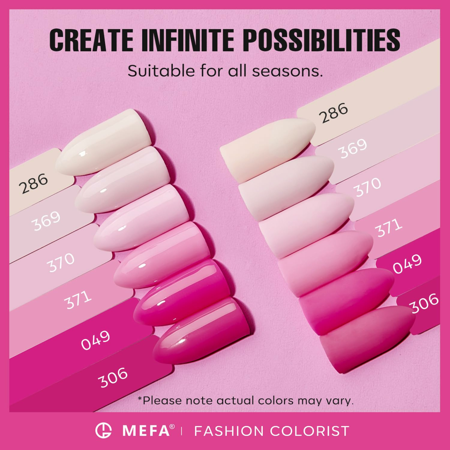 MEFA Pink Gel Nail Polish Set - 6 Vibrant Shades