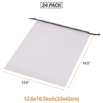 Transparent Shoe Bags for Travel - Set of 24 Organizers