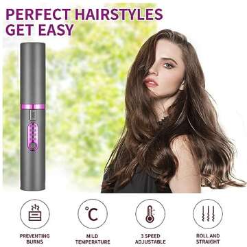 OBEST Cordless Hair Straighteners Curler 2 in 1, Mini Flat Iron A Portable Cordless Straightener wit...