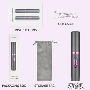 OBEST Cordless Hair Straighteners Curler 2 in 1, Mini Flat Iron A Portable Cordless Straightener with 5000mAh On The Go Travel Size Cordless Flat Iron for Thin Short Hair, with Safty Lid, 3 Temps.