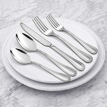 HaWare 60-Piece Stainless Steel Silverware Set for 12