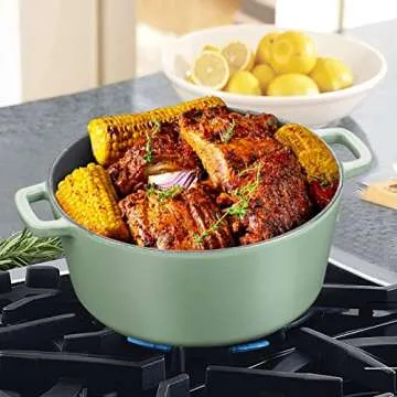 5.5 Quart Cast Iron Dutch Oven with Skillet Lid