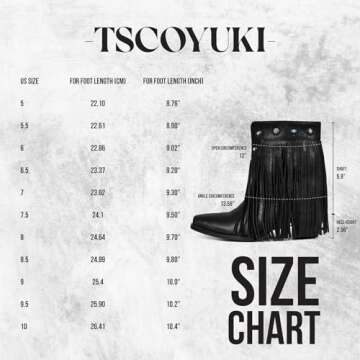Stylish Tscoyuki Fringe Cowboy Boots for Women