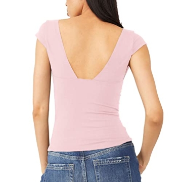 Sexy Y2K Women’s Crop Top Deep V Neck Backless Summer Tee