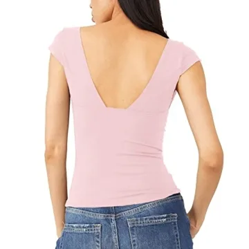 Sexy Y2K Women’s Crop Top Deep V Neck Backless Summer Tee