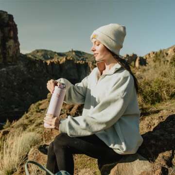 BOTTLE BOTTLE Insulated Water Bottle 24oz with Straw Lid and Handle for Sports Travel Gym Stainless ...