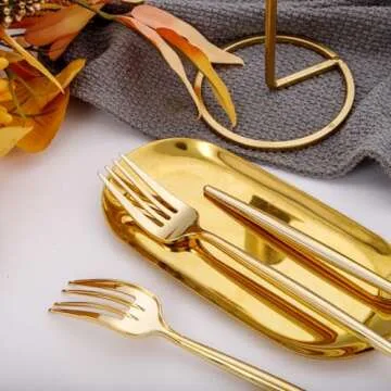 I00000 90 Pcs Gold Plastic Forks,Gold Disposable Utensils, Disposable Heavy Duty Plastic Forks Heat Resistant Perfect for Parties,Wedding,Dinners