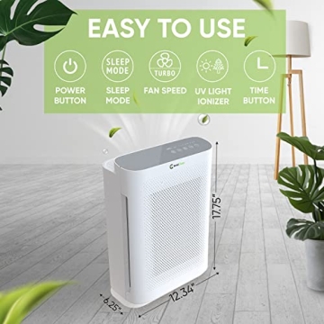 InvisiClean Aura II Air Purifier for Home Allergies & Pets