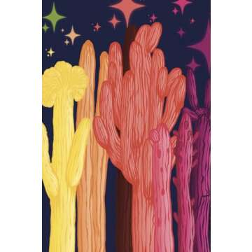 Cactus Clouds Art Illustrated Bookish Journal