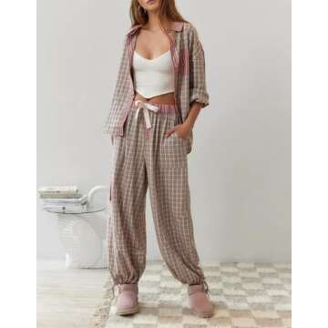 KMBANGI Women 2 Piece Lounge Y2k Pajamas Set – Chic & Comfortable Sleepwear