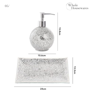Elegant Mosaic Glass Bathroom Accessory Set | 4 Pieces