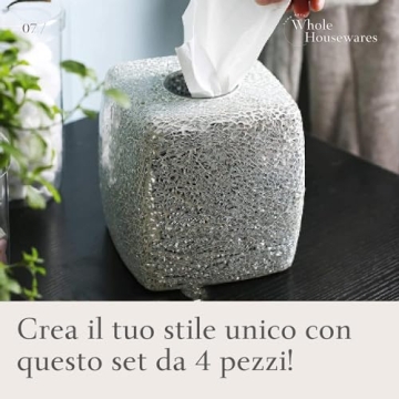 Elegant Mosaic Glass Bathroom Accessory Set | 4 Pieces