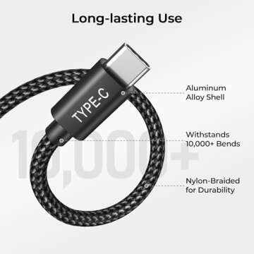 Durable USB Type C Charger Cable for AirPods 4th Gen
