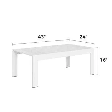 Durable Aluminum Outdoor Coffee Table for Modern Patios