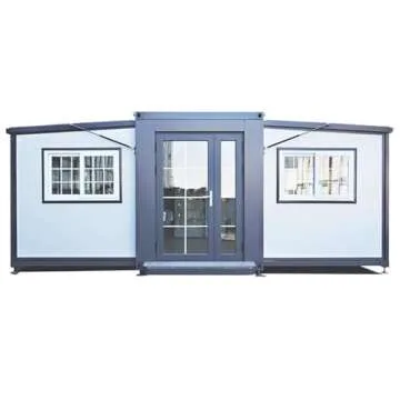 Jaxenor 13x20ft Portable Prefabricated Tiny Home, Mobile Expandable Plastic Prefab House for Hotel, Booth, Office, Guard House, Shop, Villa, Warehouse, Workshop (with Restroom)